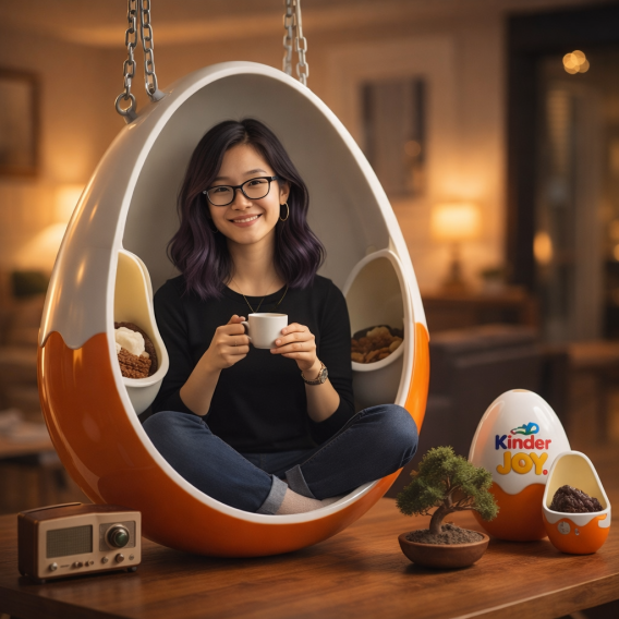 Surreale Szene im Ei