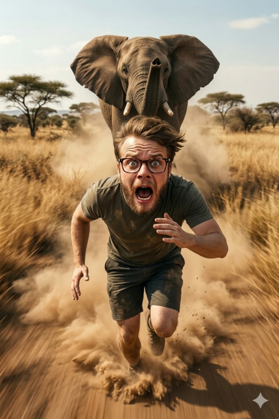 Verfolgt vom Elefanten