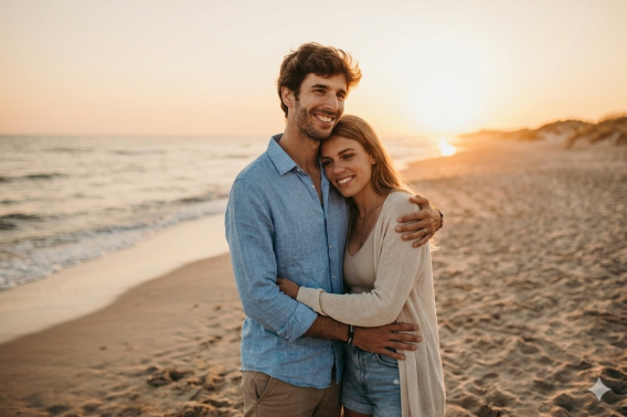 Romantische Strandszene
