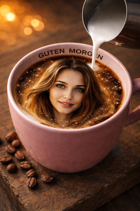 Kreative Kaffeetasse mit Porträt